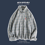 Loose Fashion Personality Men's Retro Plaid Coat