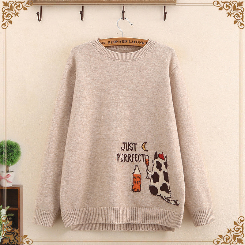 Round neck fall/winter pullover sweater