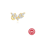 S925 Sterling Silver Water Drop Earrings Flat Spiral Puncture