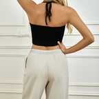 Ladies' Summer New Solid Color Hanging Neck Strap Sexy Casual Y2K Top