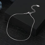 S925 Sterling Silver Anklet Adjustable Snake Chain