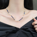 New Chinese Retro Natural Stone Pearl Crystal Necklace For Women