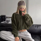 Short Autumn And Winter Stand-up Collar Thick Lamb Wool Drawstring Coat Women