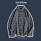 Loose Fashion Personality Men's Retro Plaid Coat