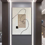 Pure Hand Drawing Minimalist Black And White Living Room Decorative Painting