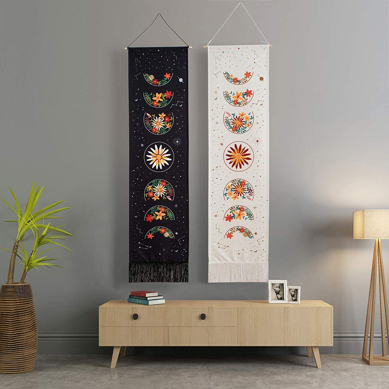 Boho Floral Eclipse Plaid Tapestry