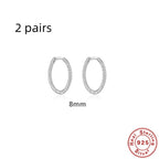 Twist S925 Sterling Silver Hipster Twisted String Round Ring Earrings