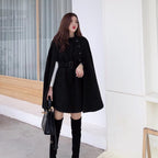 French Socialite Temperament Cape Shawl Woolen Coat