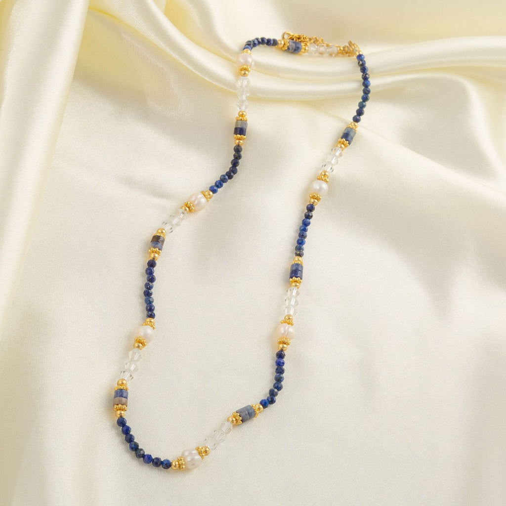 New Chinese Retro Natural Stone Pearl Crystal Necklace For Women