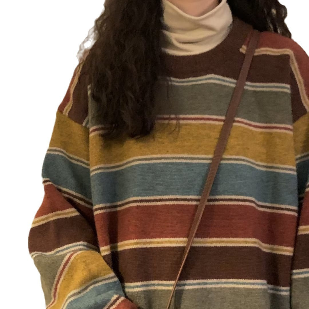 Sweater Women's Fall Striped Japanese Sweater