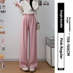 Loose Ice Silk Drape Wide-leg Straight Trousers