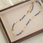 New Chinese Retro Natural Stone Pearl Crystal Necklace For Women