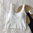 U-collar Spaghetti Straps Outerwear Inner Sports Vest