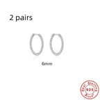 Twist S925 Sterling Silver Hipster Twisted String Round Ring Earrings