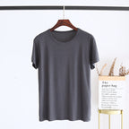 Men's Summer Jacquard Modal Outerwear T-shirt Pajamas Solid Color Sweat-absorbent Cool Breathable Fabric