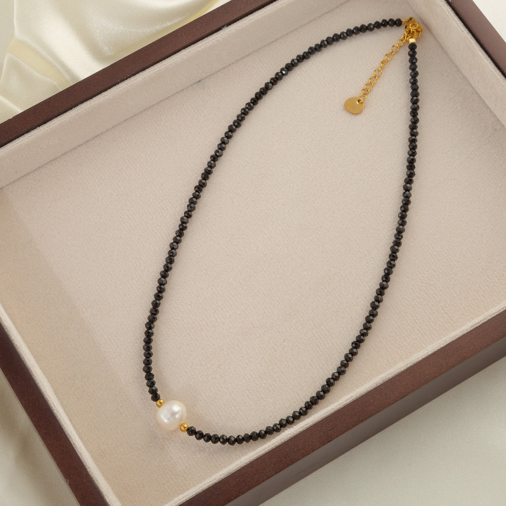New Chinese Retro Natural Stone Pearl Crystal Necklace For Women