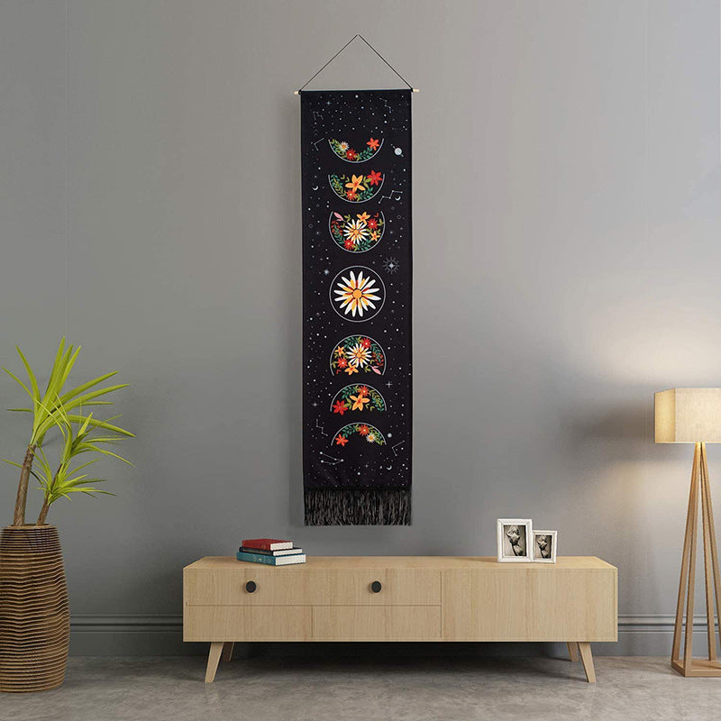 Boho Floral Eclipse Plaid Tapestry