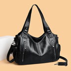 Retro Solid Color Simple Textured One-shoulder Bag Large Capacity Women
