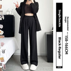 Loose Ice Silk Drape Wide-leg Straight Trousers