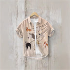 Men's Versatile Casual Loose Button Printed Shirt