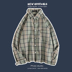 Loose Fashion Personality Men's Retro Plaid Coat