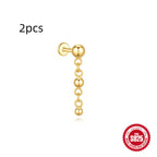 S925 Sterling Silver Water Drop Earrings Flat Spiral Puncture