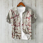 Men's Versatile Casual Loose Button Printed Shirt