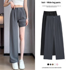 Loose Ice Silk Drape Wide-leg Straight Trousers