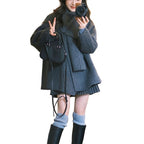 High-grade Scarf Double-faced Woolen Goods Short Coat