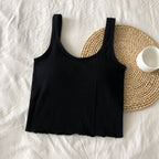 U-collar Spaghetti Straps Outerwear Inner Sports Vest