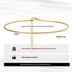 S925 Sterling Silver Anklet Adjustable Snake Chain