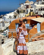 Women's One Shoulder Boho Print Dress