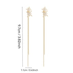 Women's Korean Style Long Tassel Drop Earrings Elegant Lightweight Statement Gold Plated Fashion Jewelry Wholesale