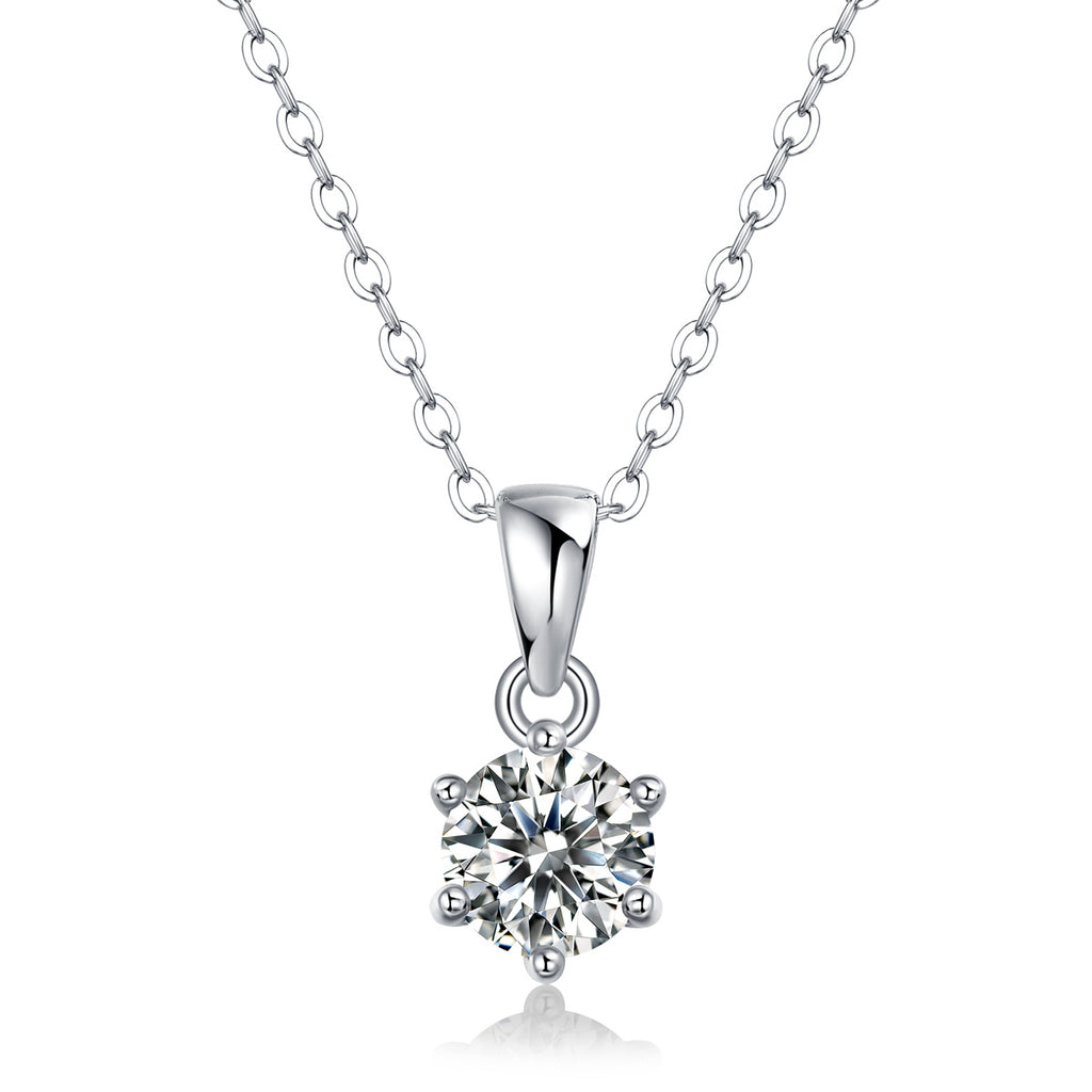 Breeze Dance - Affordable Diamond Jewelry Necklace Pendant Set With 1-carat, 2-carat And 3-carat Moissan Diamonds, S925 Sterling Silver And Platinum-plated. Fashionable And Trendy Jewelry.