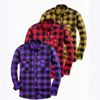Men's Casual Loose Flannel Plaid Shirt