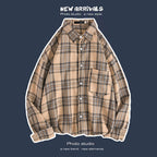 Loose Fashion Personality Men's Retro Plaid Coat