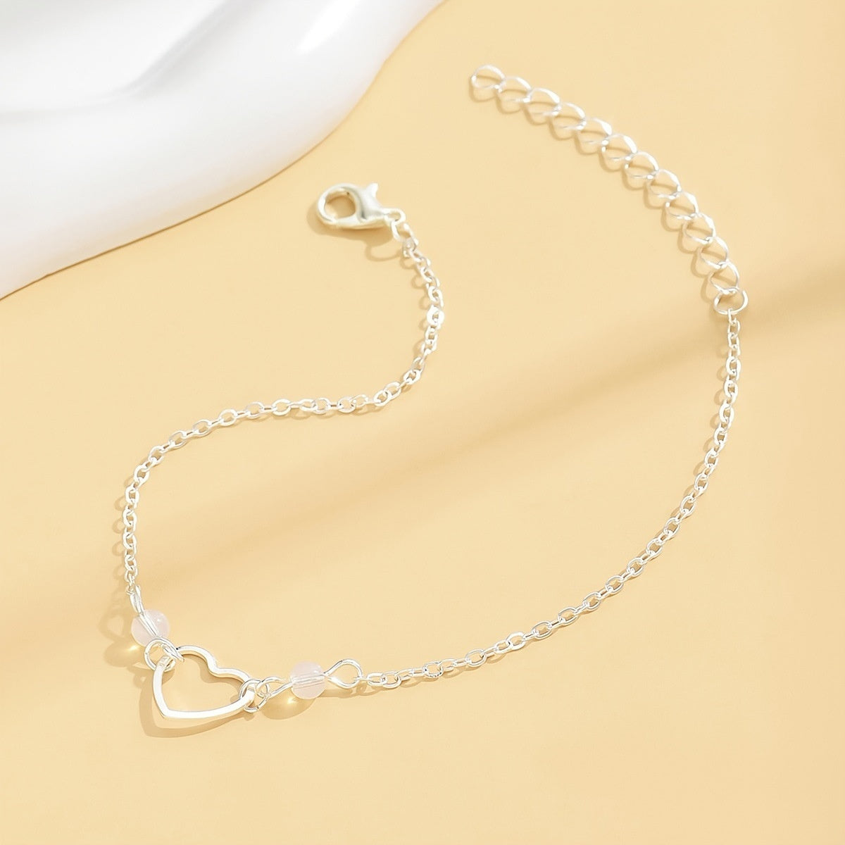 Fashion Simple Style Anklet Heart-shaped Pendant Adjustable
