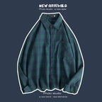 Loose Fashion Personality Men's Retro Plaid Coat