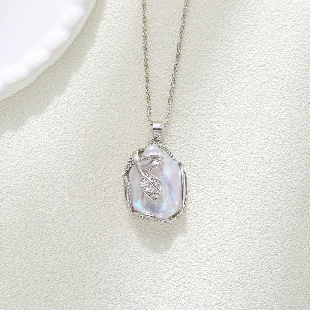 Baroque Pendant Freshwater Pearl Necklace Clavicle Chain