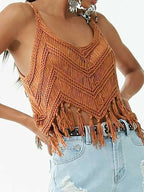 Women's Knitwear Tassel Pullover Hollow Out