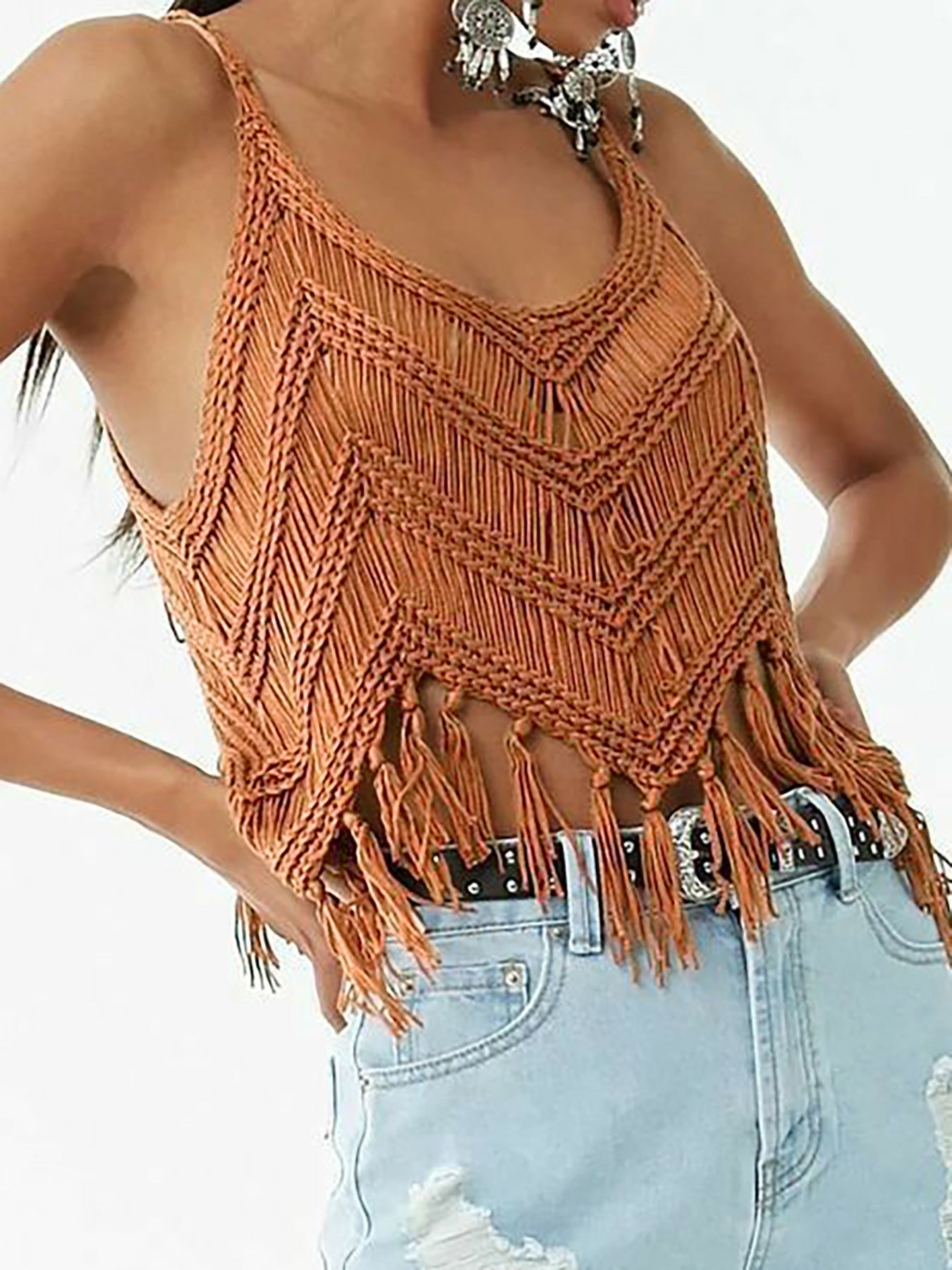 Women's Knitwear Tassel Pullover Hollow Out