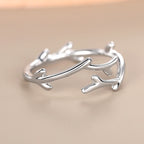 Minimalist Branches Classic Opening Adjustable Ring