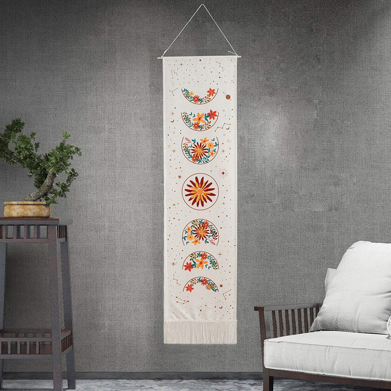 Boho Floral Eclipse Plaid Tapestry