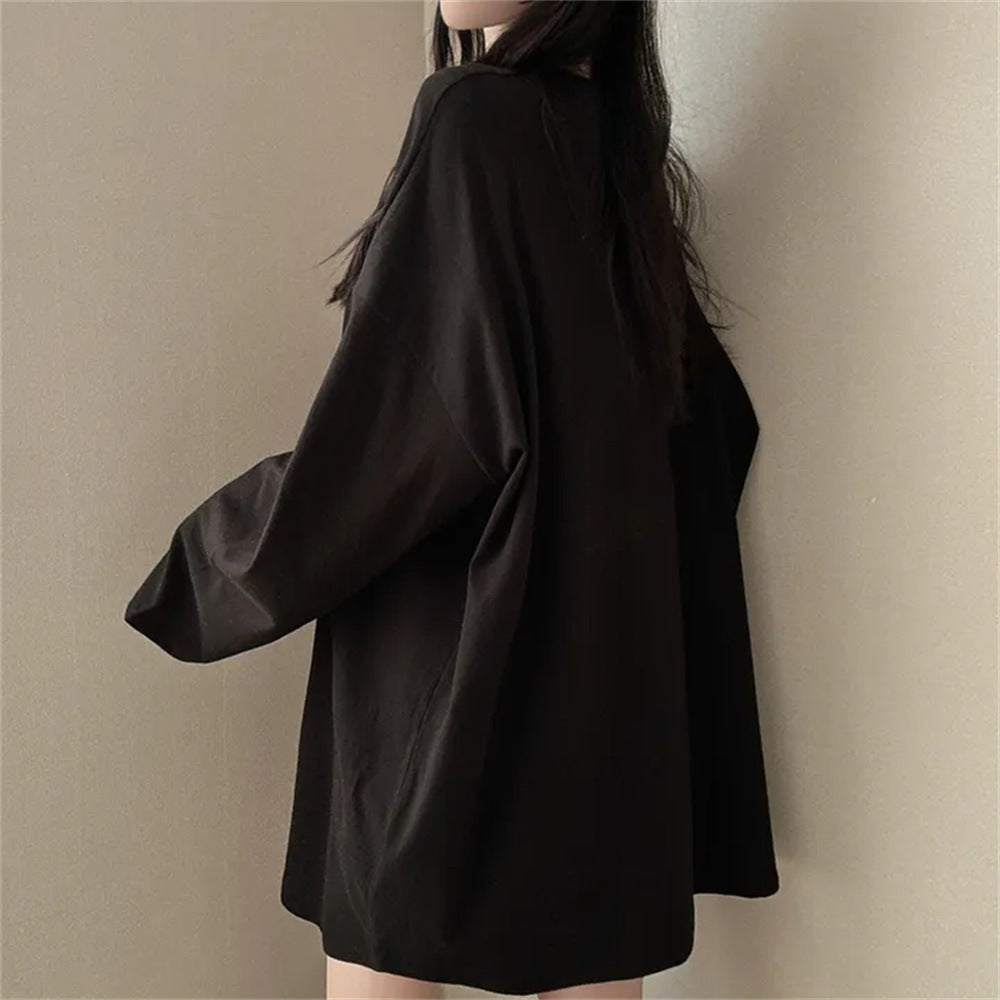 Cotton Fall Mid-length T-shirt Female Students Loose