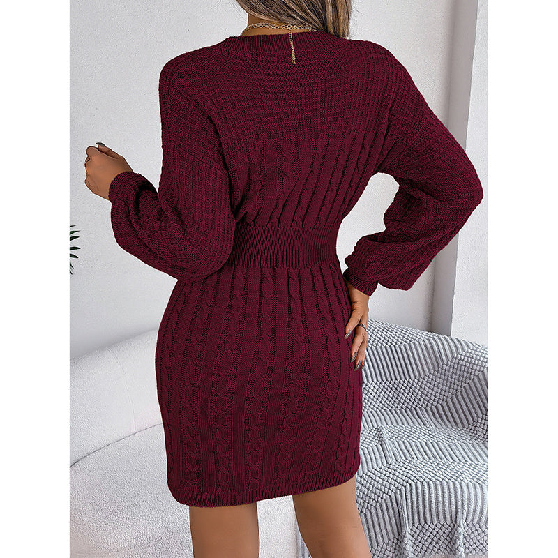Womens Long Sleeve Sweater Dress Sexy Cut Out Bodycon Mini Fall Dress Trendy Ribbed Ladies Winter Sweater