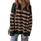 Fall Color-blocking Printed Pullover Long Sleeve Sweater