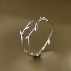 Minimalist Branches Classic Opening Adjustable Ring