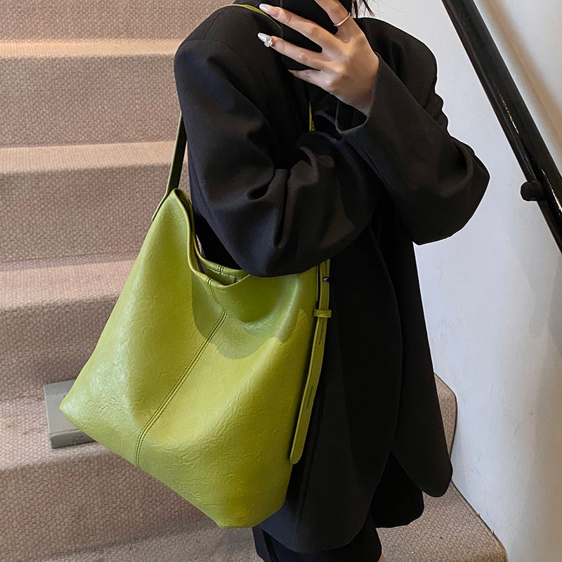 Leisure Shoulder Tote Bag Textured Large Capacity Bag