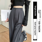 Loose Ice Silk Drape Wide-leg Straight Trousers