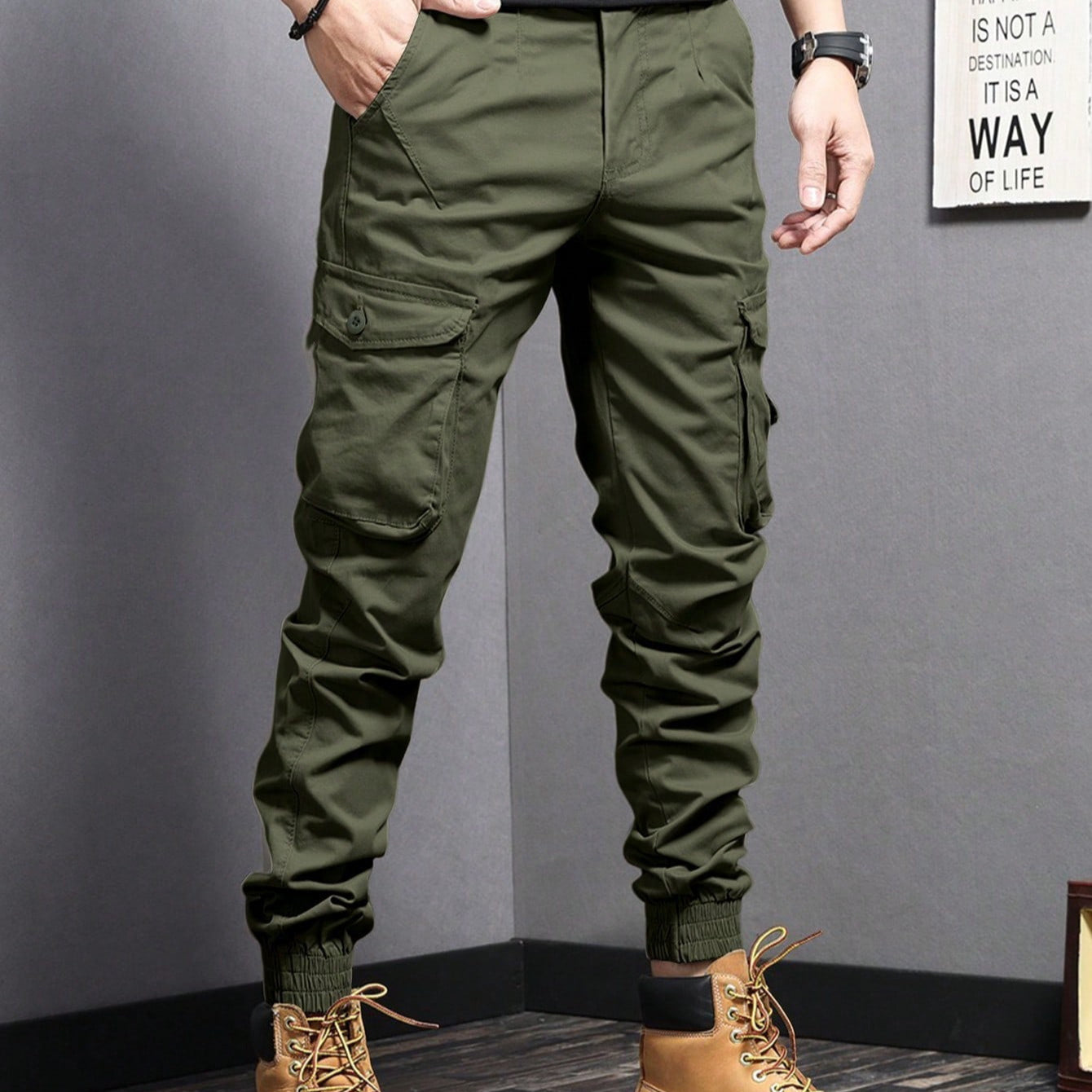 New Summer Casual Drawstring Workwear Pants Men